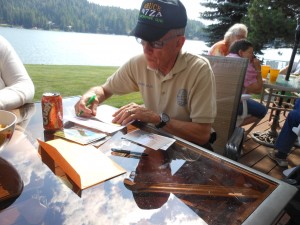 card checker Bruce N7ZA at 2015 SDXA Summer Picnic